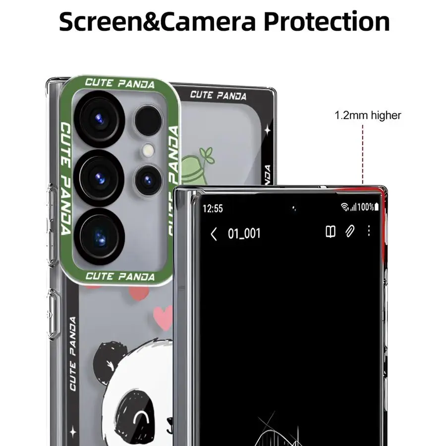 Cute Panda Phone Case for Xiaomi Redmi Note 11 Pro 5G 12S 11S 12 13 11 Pro Plus 10S 10 Pro 13 5G 9 9S Clear Cover image 4