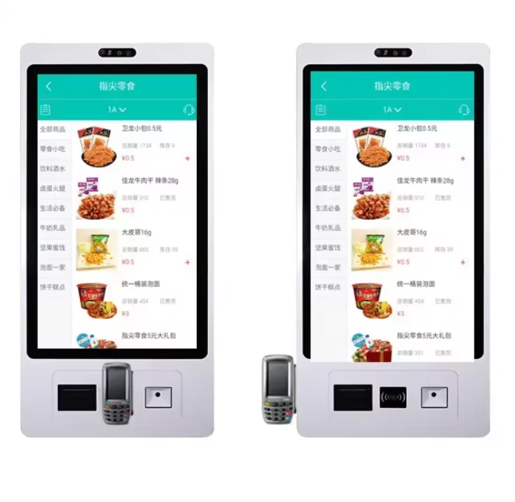 22" Touchscreen PCAP Self-Service Fast Food Order Kiosk QR Code Scanner Drucker für den Innenbereich für Fast Food