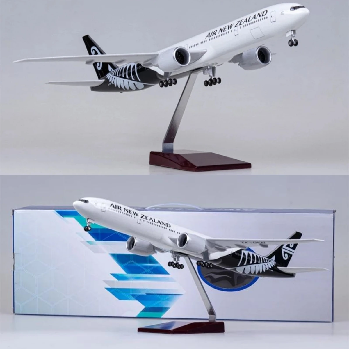 

1:157 Scale 47cm Large 777 Airplane Model New Zealand Boeing B777 Aircraft Model Die-cast Aircraft with LED Lights For Collector