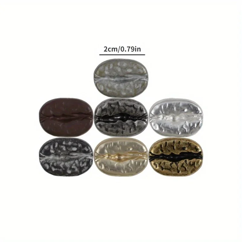 أزرار معطف حبوب البن الكلاسيكية ، سترة وسترة وسترة بيضاء وفضية ، معدن ذهبي عتيق ، محراب ، 6 * #3