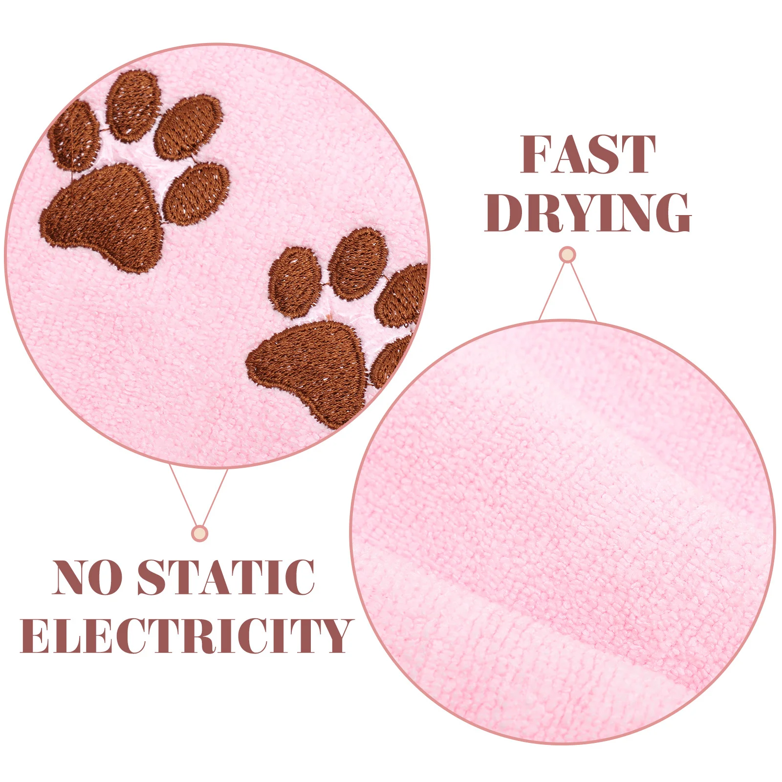 

Dog 50X90Cm Super Absorbent Quick Dry Pet Bath Supplies Pet Bath Supplies For Dogs After Bathing Rain Walk Pink