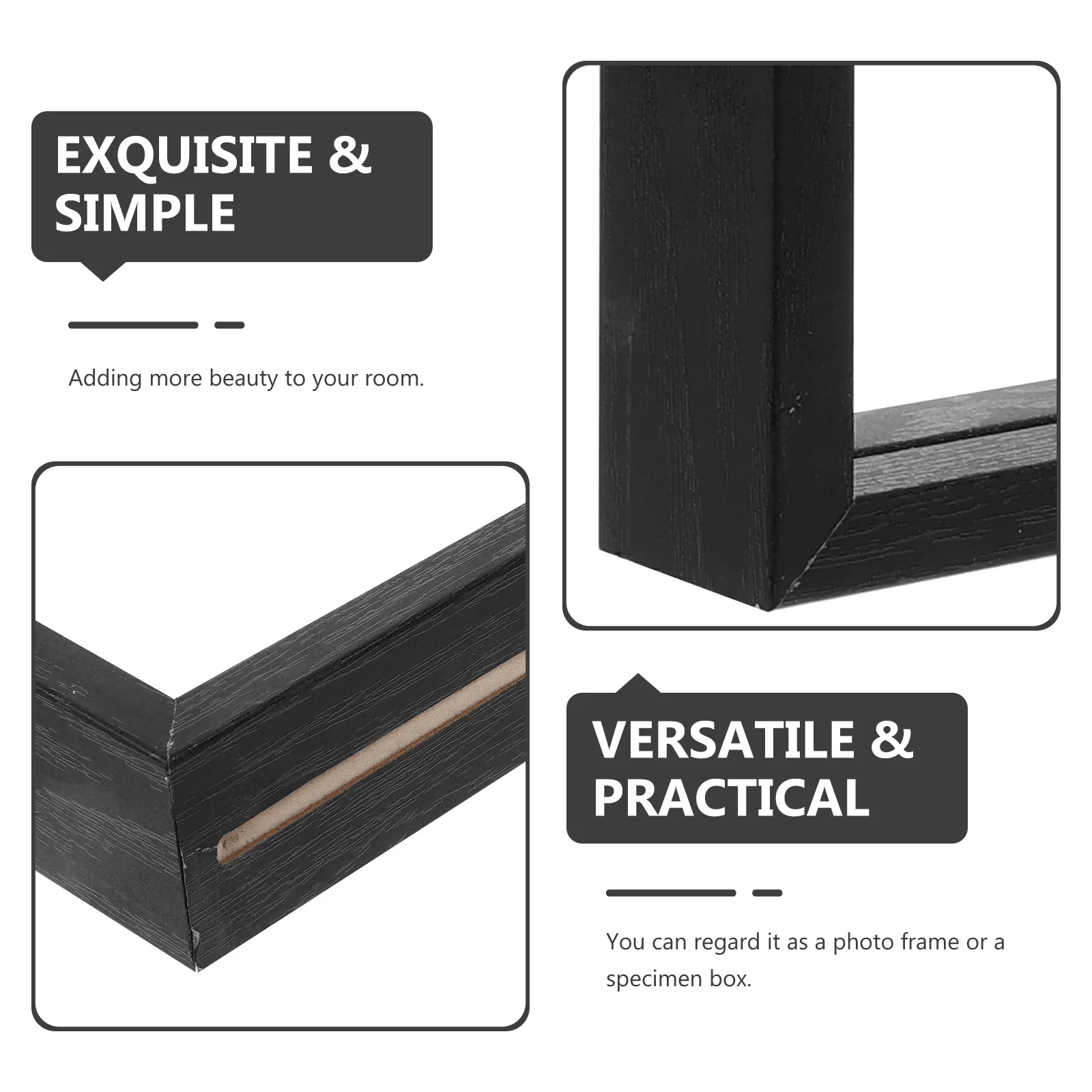 

1pc 10 Inch Wood Double Sided Photo Frame Plant Specimen Display Living Room Bedroom Decor Fashion Picture Frame Diy Leaves Box