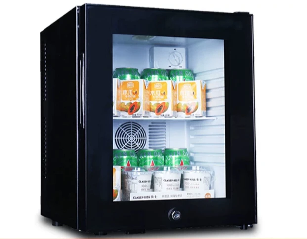 40L Small Refrigeration Mini Refrigerator With Glass Door, No Compressor