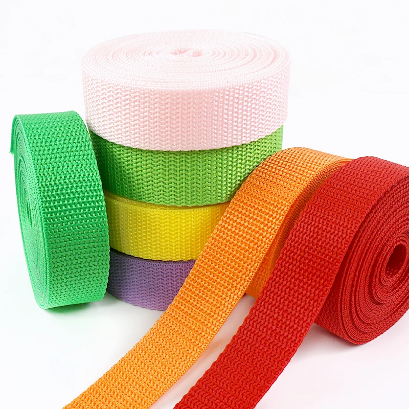 15M 20-50mm Polypropylene Webbing Strap 1.1mm Thick Ribbon Tape Roll for Backpack Bag Belt Sewing Binding DIY Craft Accessories