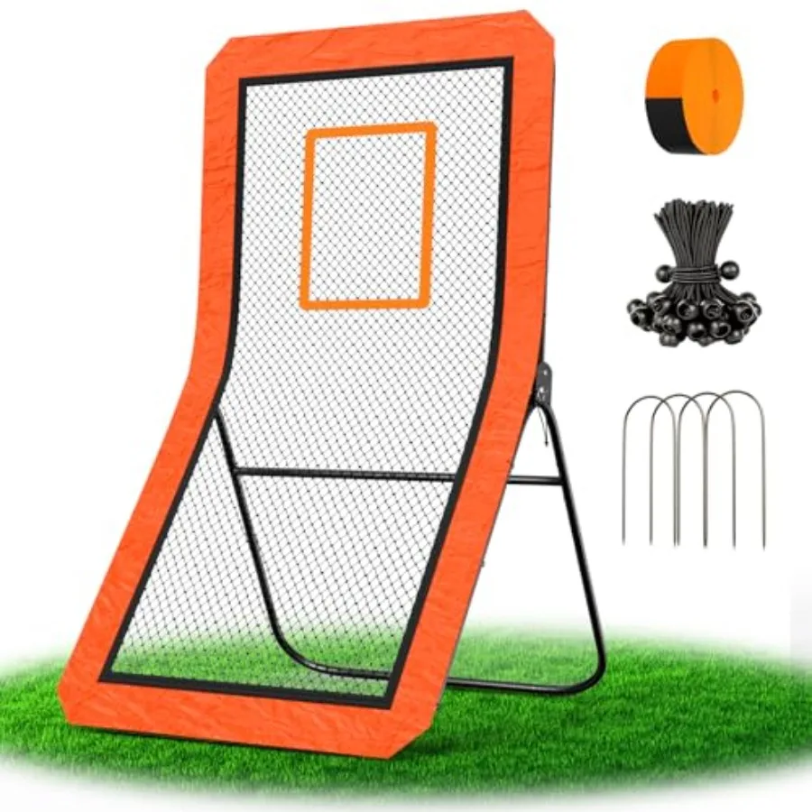 

Lacrosse Rebounder net for Backyard, 4x7FT Adjustable Net with 5 Angles and Target Stripe, Durable Multi-Sport Practice Tool fo