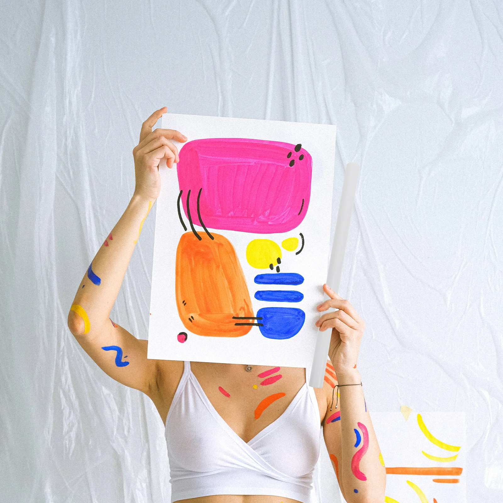 6 قطع من أنبوب تخزين اللوحة المزخرفة، مادة PVC، حماية خفيفة الوزن محمولة للوحات الألوان المائية الزيتية #1