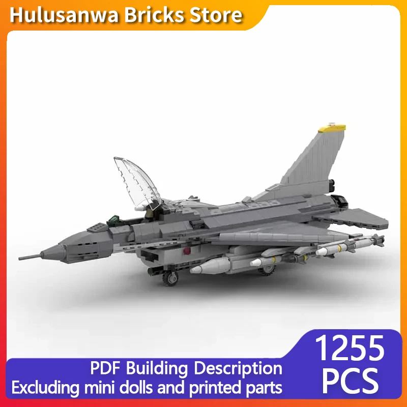 Military Aircraft Model MOC Building Retired Military Fighter Jets Modular Technology Gifts Holiday Assemble Children Toys Suit