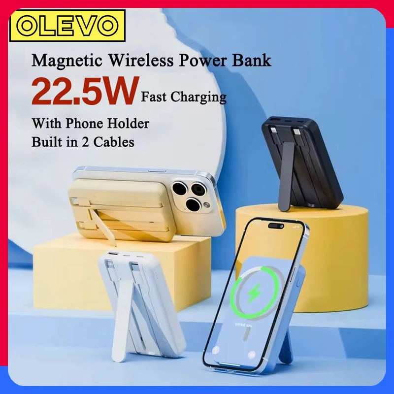 20000mAh 새로운 자기 Powerbank 자기 무선 전원 은행 22.5W 최고 빠른 충전 휴대용 외부 보조 배터리 팩