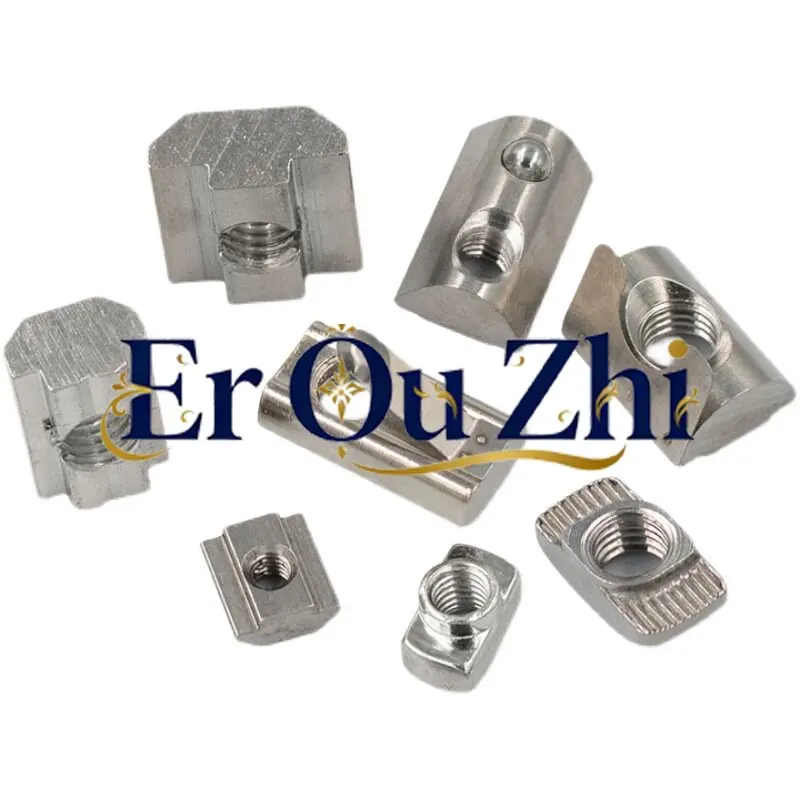 Aluminum Profile Nut T Slider Steel Ball Elastic Shrapnel European Standard National Standard Square 2030405M6M8 Hammerhead Ship