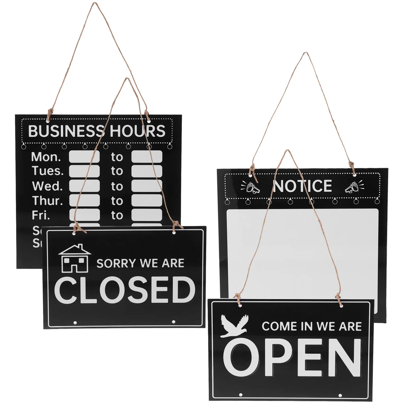 

1Set Store Hours Sign Kit with Hanging Rope Open and Closed Sign for Business Window Changeable Time Display for Retail Shop