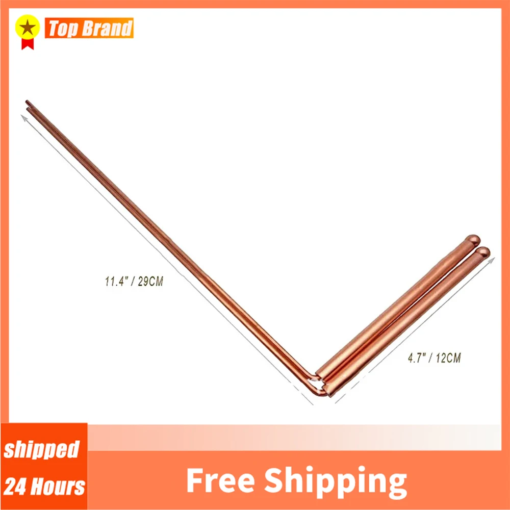 2pcs 99.9% Pure Copper Metal Detector Rod Flexible Water Witching Portable Dragon Seeking Detachable Tool Dowsing Rod Tool