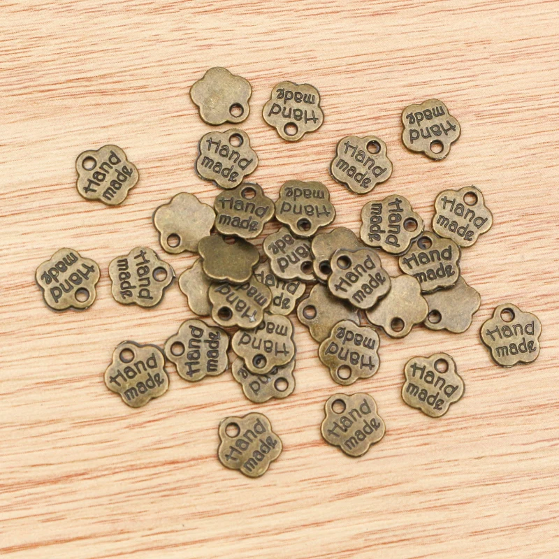 8x8mm 50pcs Antique Silver Plated And Bronze Plated Flower Handmade Charms Pendant:DIY for bracelet necklace