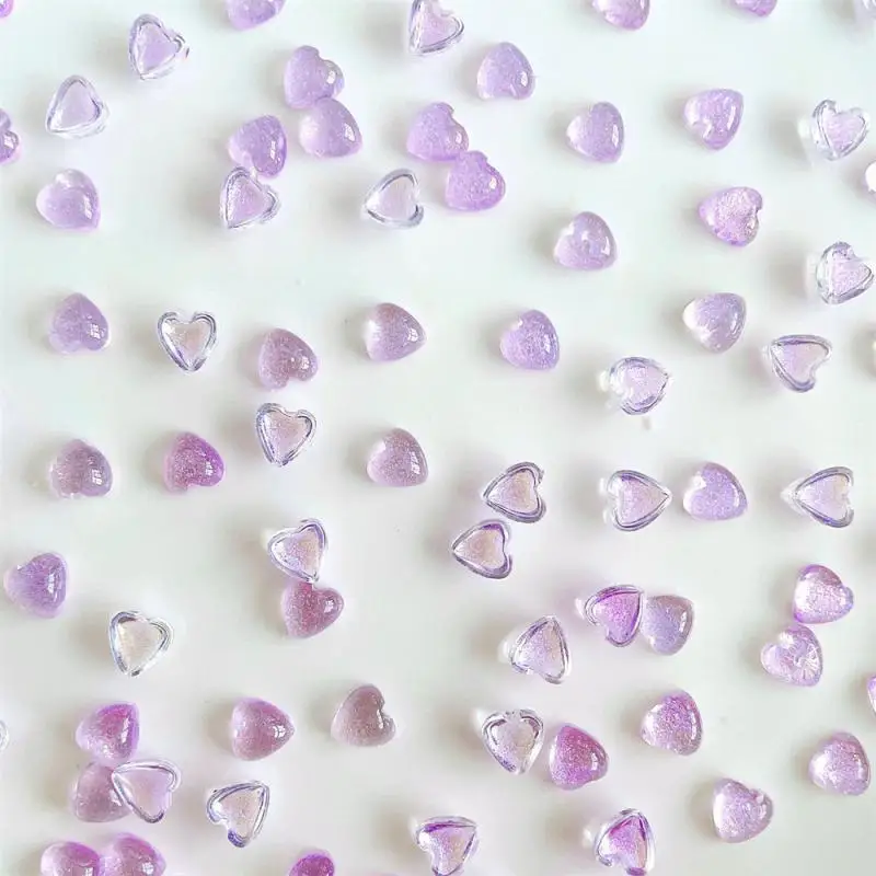 Kawaii Accessories Resin Nail Art Charms Cartoon Heart Nail Decorations Mixed Size Bulk Manicure Rhinestones Jewelry DIY