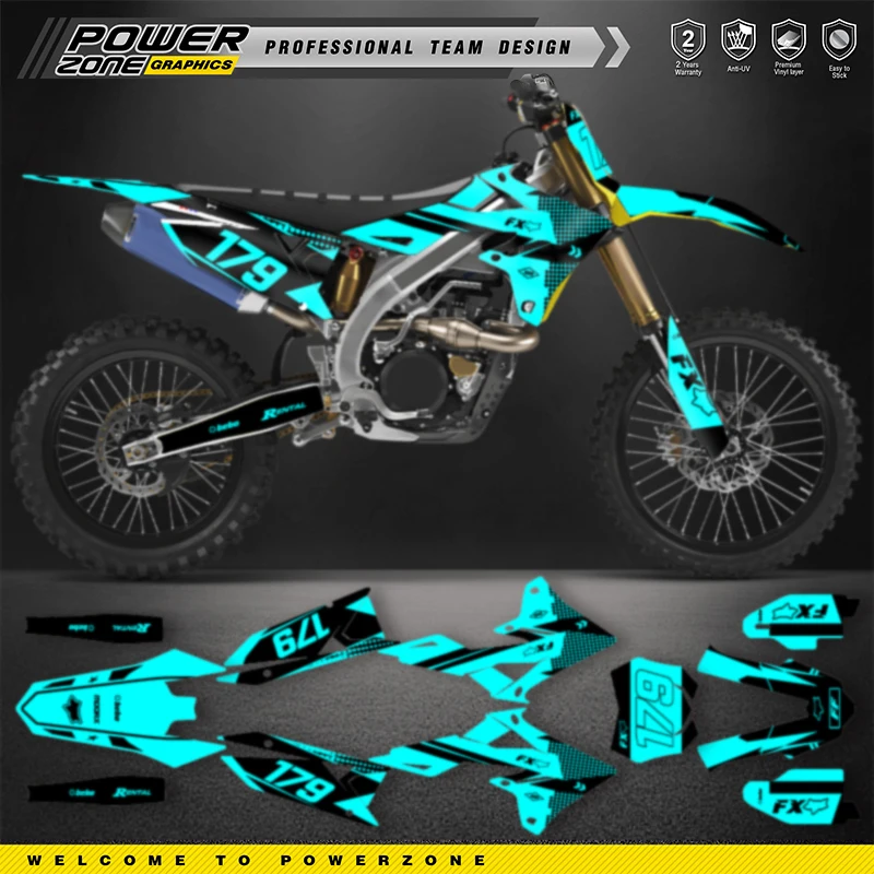 POWERZONE مخصص ل 3M ملصقات الدراجات النارية على الطرق الوعرة لسوزوكي RMZ 250 450 2018-2022 RMZ مجموعة حماية الرسم المخصصة 03