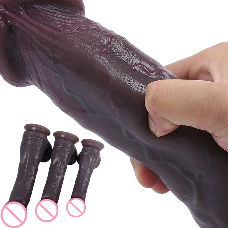 Skin Feeling Realistic Dildo Big Glans Penis Dick Soft Huge Sexy Silicone Suction Cup Anal Sex Toy For Female Strapon Woman Hole