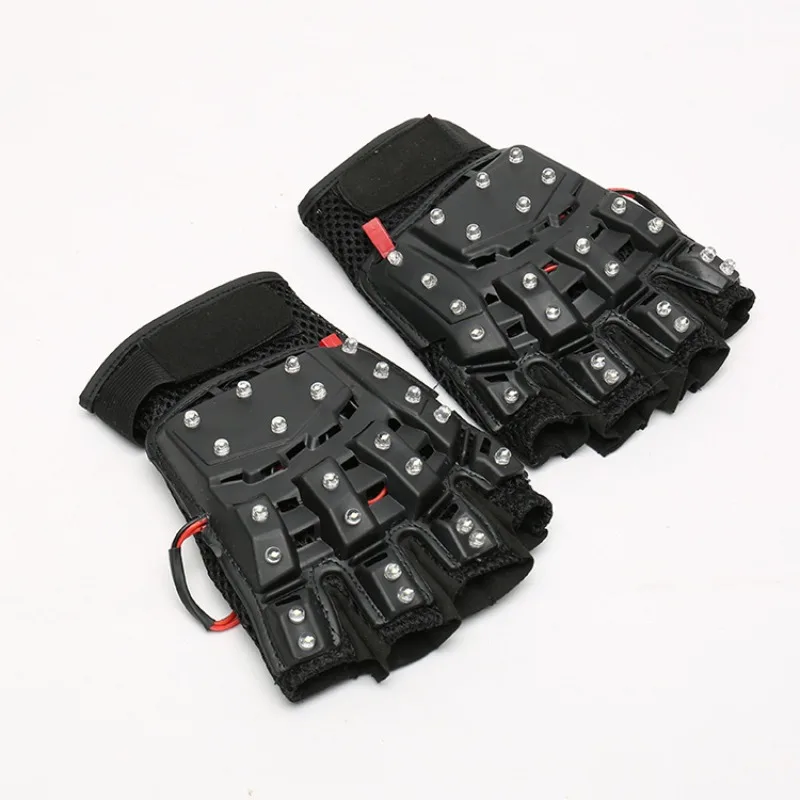

LED white light highlight luminous gloves, half-finger gloves with light-emitting glasses