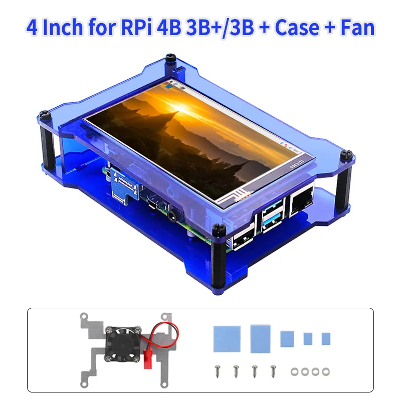 

4-дюймовый сенсорный экран Raspberry Pi 4 800x480 IPS ЖК-монитор HDMI-совместимый дисплей для Raspberry Pi 4 Model B 3B + 3B