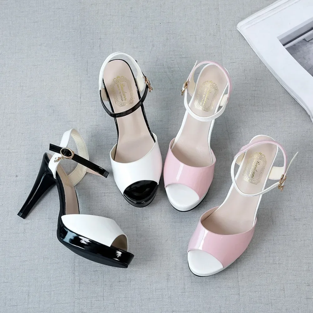 Fish Mouth Summer High Heels Sandals Women Peep Toe Shoes 2023 Platform Woman Sandals Fashion Party Ladies Shoe