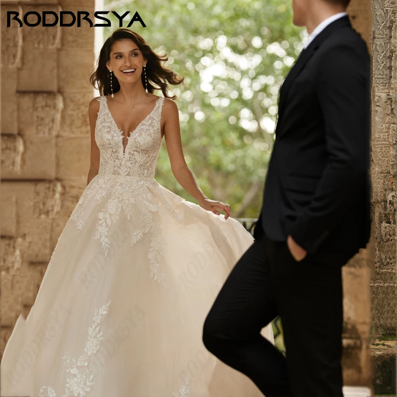 فساتين زفاف أنيقة من RODDRSYA Robe De Soirée للنساء فاخرة على شكل حرف a بدون ظهر لحفلات الزفاف رائع تول مصنوع حسب الطلب Robe De Soirée للنساء فاخرة على شكل حرف a بدون ظهر لحفلات الزفاف رائع تول مصنوع حسب الطلب Robe De