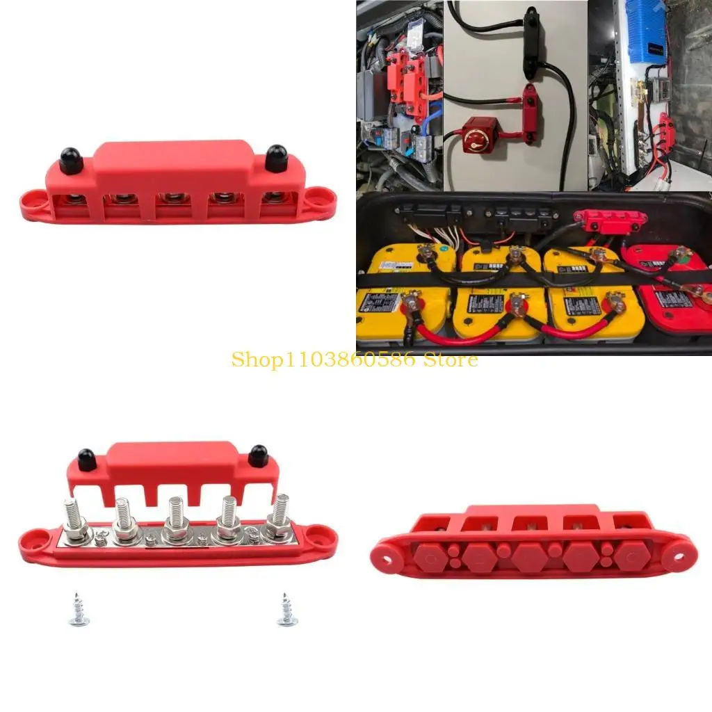 

242A Busbar 5 шпильки (1/4 5/16", 3/8 Блок распределения питания с крышкой 300A Блок распределения мощности высокого тока.