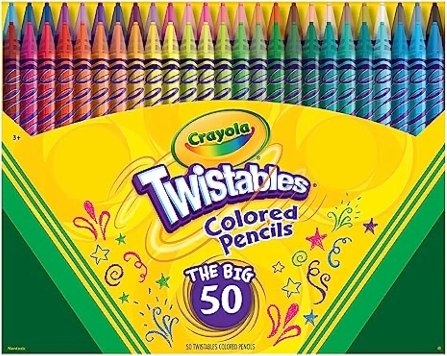 

Набор цветных карандашей-твистеров 50 шт., не требующие заточки, для детского творчества, к школе, для детей от 4 лет