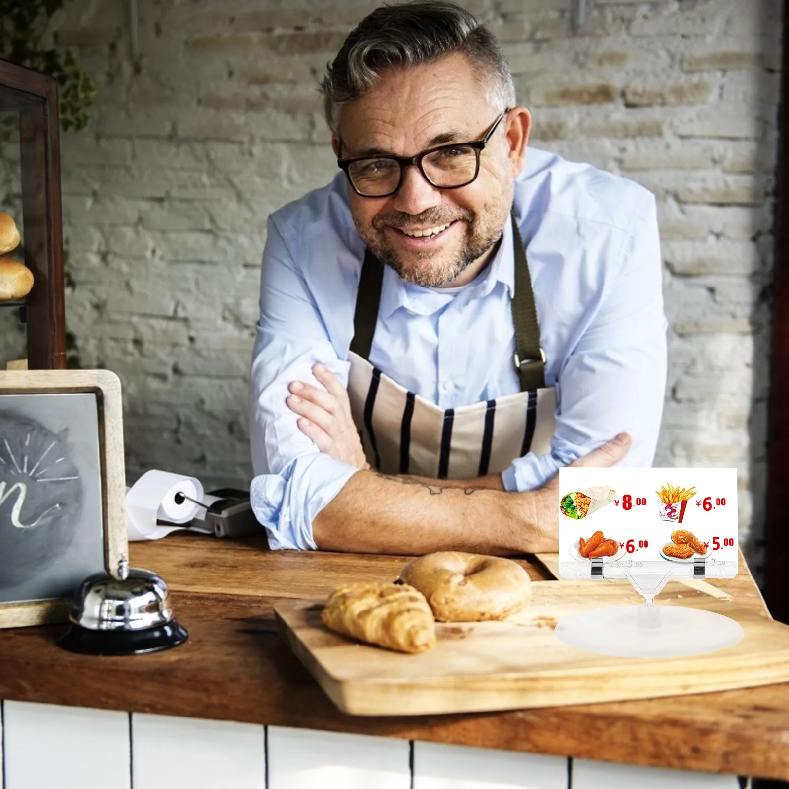 

5Pcs Price Advertising Clips Rotatable Round Base Tag Sign Holder Display Stand Table Number Cards Photo Place Card Holder