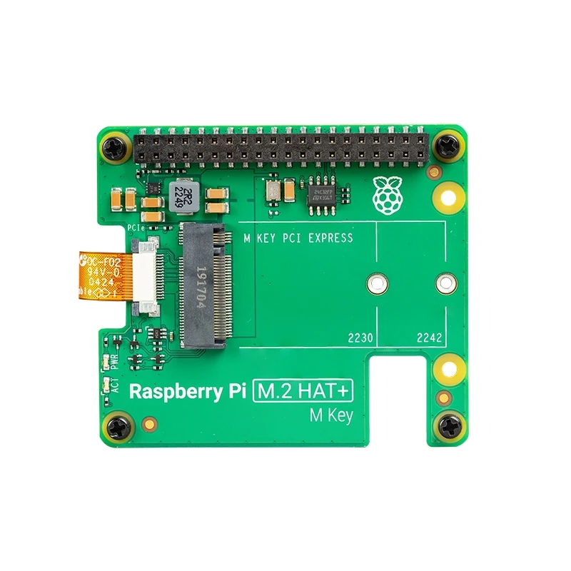 Elecorw PCIe M.2 HAT+ for Raspberry Pi 5 PCIe to M.2 SSD GPIO Expansion Board Supports NVMe Protocol M.2 RPi 5 HAT