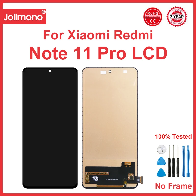 tft Screen for Xiaomi Redmi Note 11 Pro 2201116TG 2201116T Icd Display Digital Touch Screen with Frame for Redmi Note 11 Pro 5G