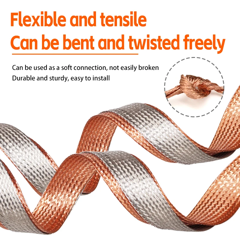 XSSH DIY Flexible Tensile HIFI Pure Copper Plated Tin Shielding 2 -30mm Braided Zipper Cable Sleeve Wire Line Cord Sleeving Tube
