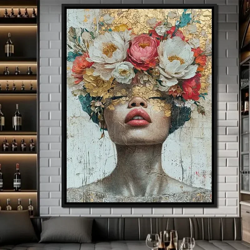 Colorful Fashion Mystical Floral Woman Canvas Painting Modern Wall Art Woman Character Posters Prints Living Room Home Decor