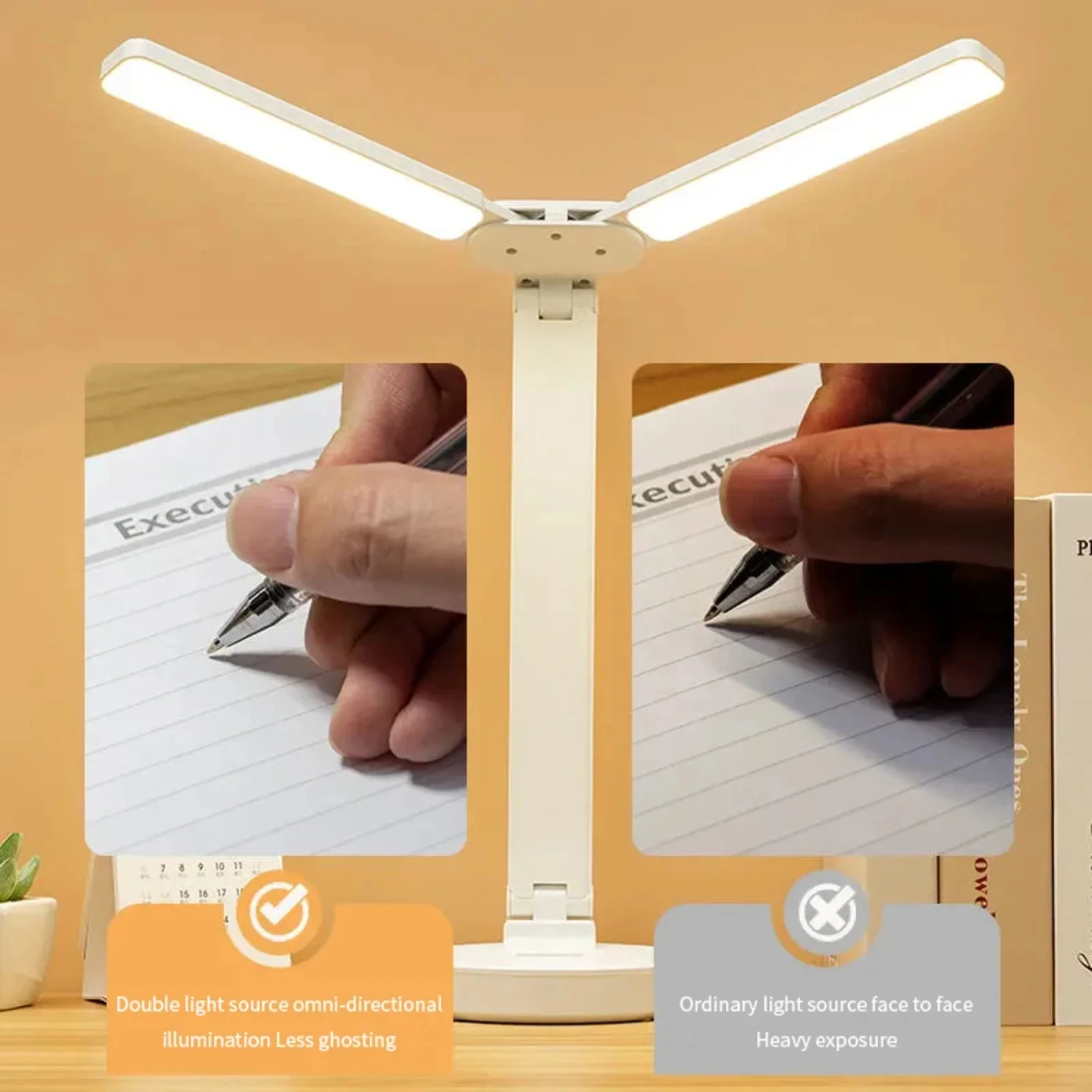 LED Desk Lamp 3 Levels Dimmable  Night Light USB Rechargeable Eye Protection Foldable Table Lamp  Bedroom Bedside Readin