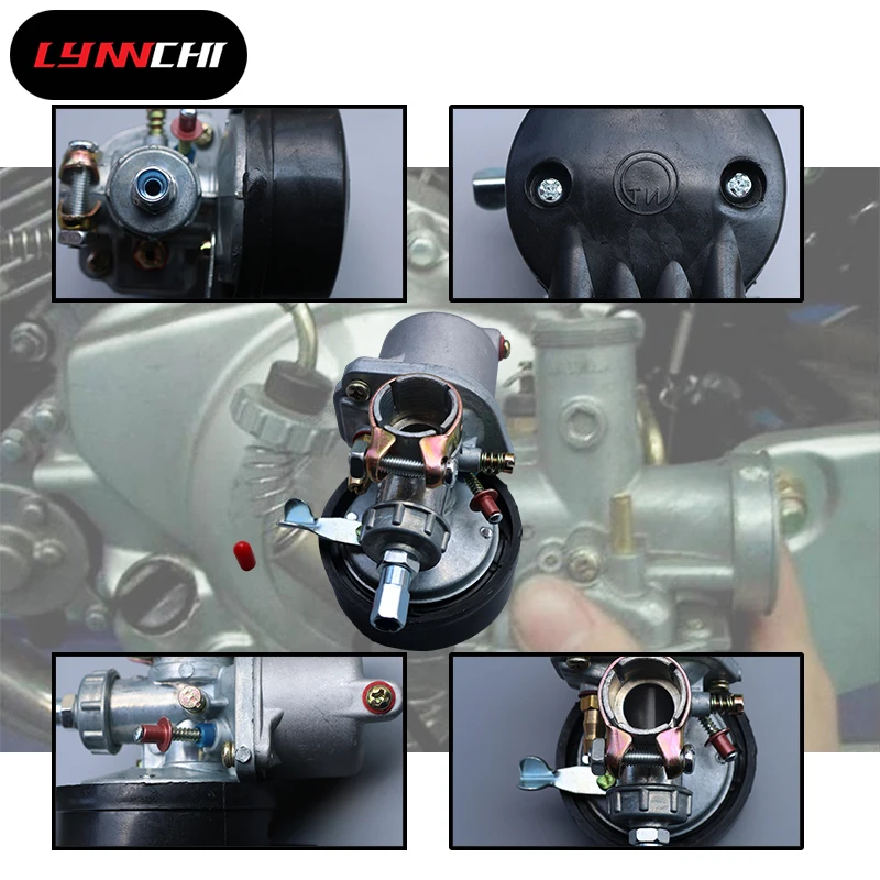 

LYNNCHI Motorcycle Parts Engine Carburetor With Air Filter For 2 Stroke Engines Motor Motorized Bicycle Bike Accessories