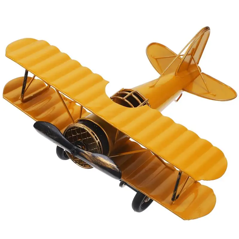 Retro Iron Aircraft Model Vintage Airplane Metal Plane Ornament Plane Model Artwork