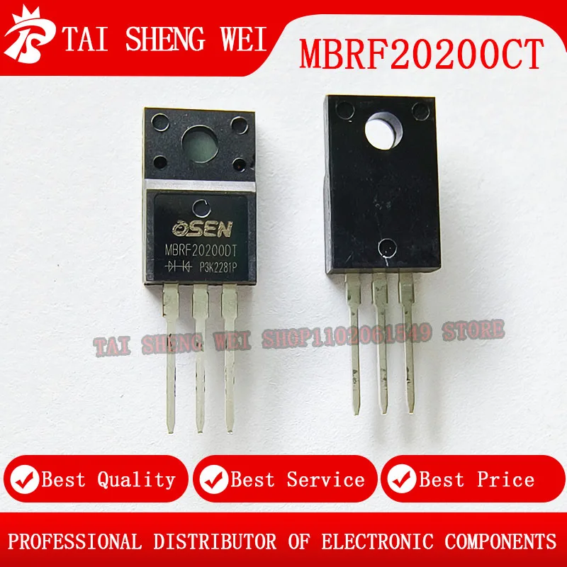 10pcs MBRF20200CT MBRF20200DT MBRF20200 20200 20A 200V TO-220F TO220F New Original