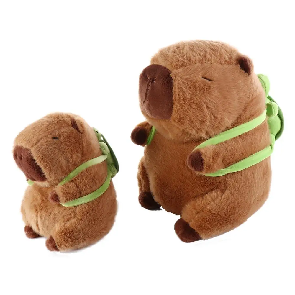 Capybara Simulation Capybara Plush Toy With Turtle Cloth Doll Capybara Plush Doll Soft Cute Doll Animal With Turtle Backpack