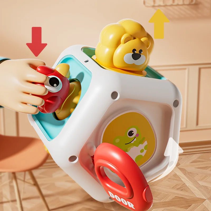 Giocattoli sensoriali Montessori Cubo occupato per bambini Attività Giocattolo da viaggio Apprendimento educativo Giocattoli agitati per abilità motorie fini Regalo per bambini