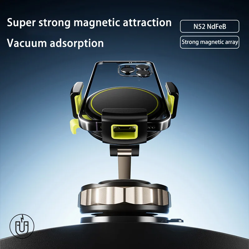 Magnetic Phone Holder Vacuum Suction Base 360° Rotatable Stand for All Smartphones Compatible with iPhone Android Mobile Devices
