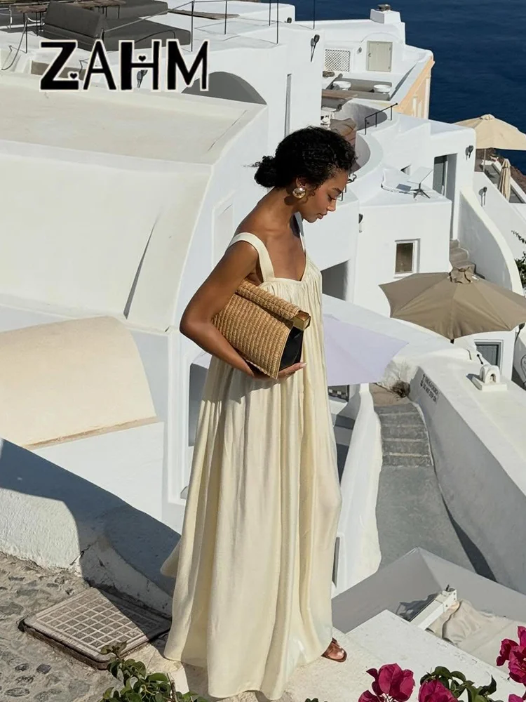 straight long dresses for women Straight sleeveless maxi dress :: LICHI