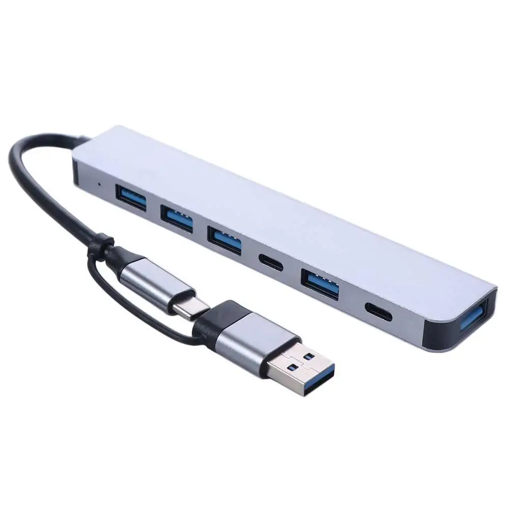 

1 To 7 Type-c Expansion Dock Hub Multi Interface Multifunctional 7-in-1 USB Splitter Grey PD Type-C Docking Station