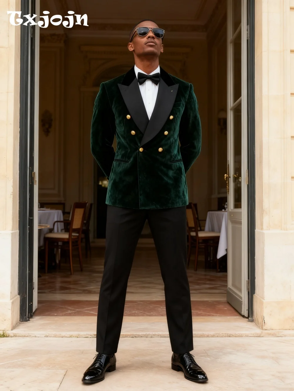 

Premium Velvet Men's Suit Set For Wedding Christmas Business 2026 2PCS Classic New Year Suit Customized Trajes Para Hombre