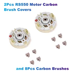 2Pcs RS550 Motor Carbon Brush Covers and 8Pcs Carbon Brushes for Power Tools Compatible With BOSCH, MAKITAC