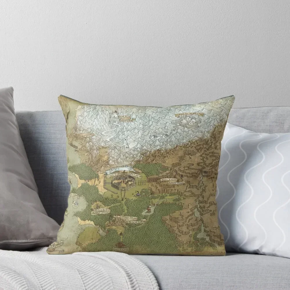 The Lands of Termina - Giclée Map Throw Pillow luxury throw pillow covers Ornamental Pillow sleeping pillows
