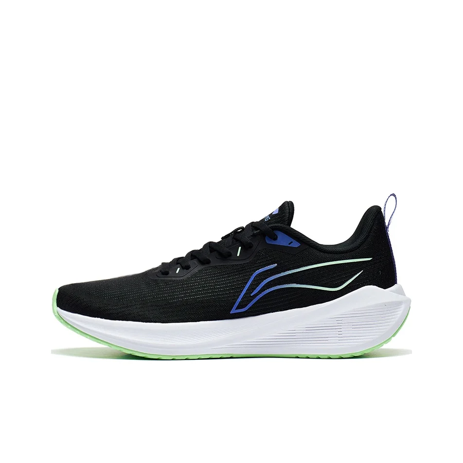 Li Ning Wuyue Cushioning Slip Resistant Breathable Abrasion Resistant Low top Casual Running Shoes Men's Black ARST003-4