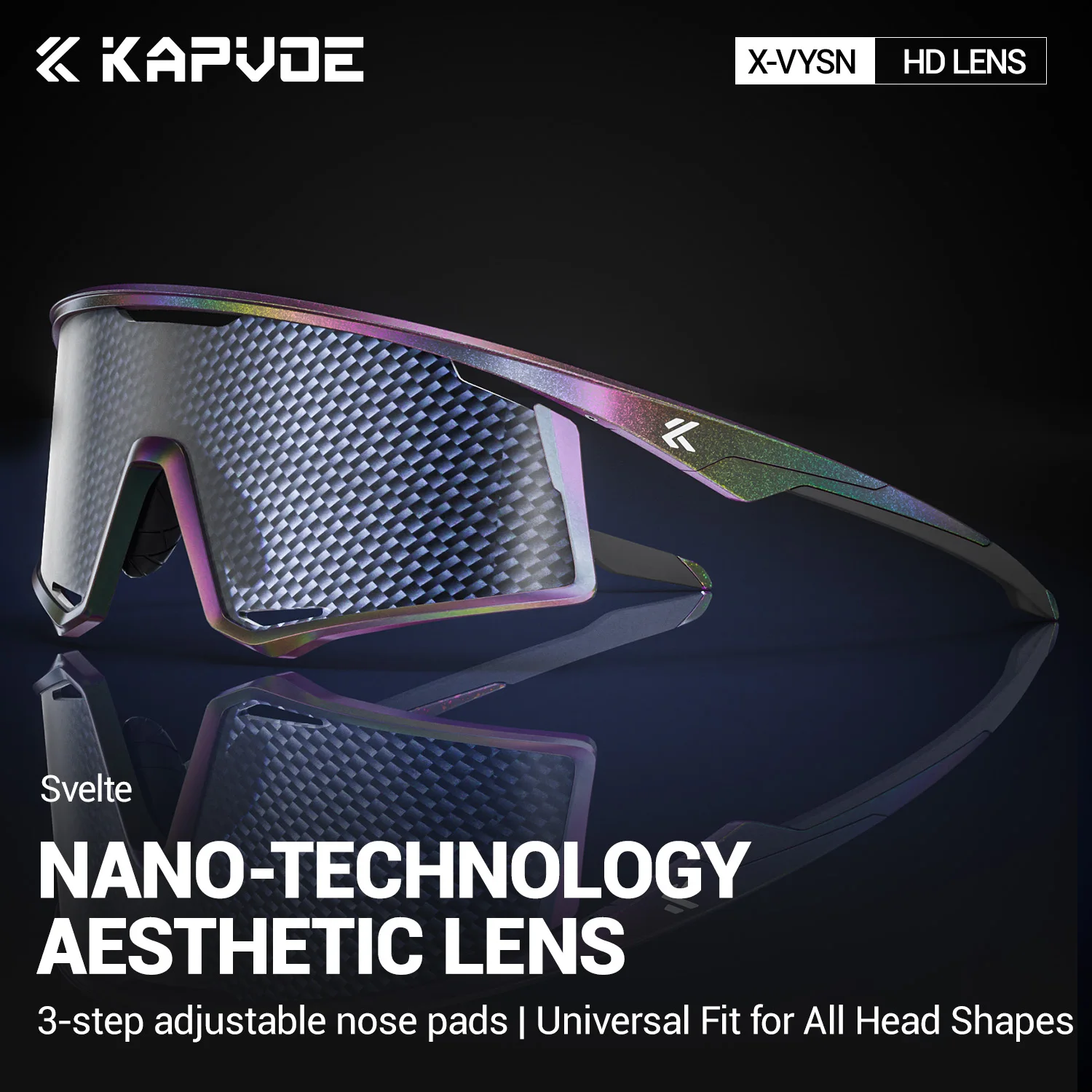 

KAPVOE New Technology Nano Lenses Cycling Glasses Outdoor Sports Hiking Sunglasses Bike Men Women MTB Road Bicycle UV400 Goggles