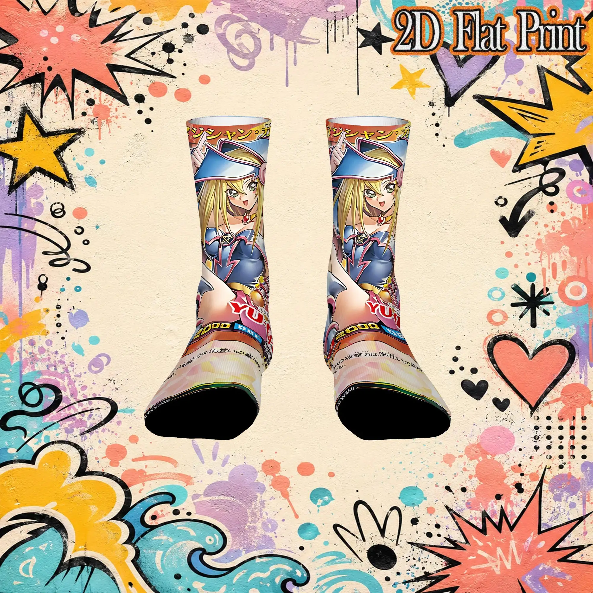 Fashion YU GI OH Card Meme Vintage  Hip Hop Novelty Pattern Crew Crazy Sock Sports Socks