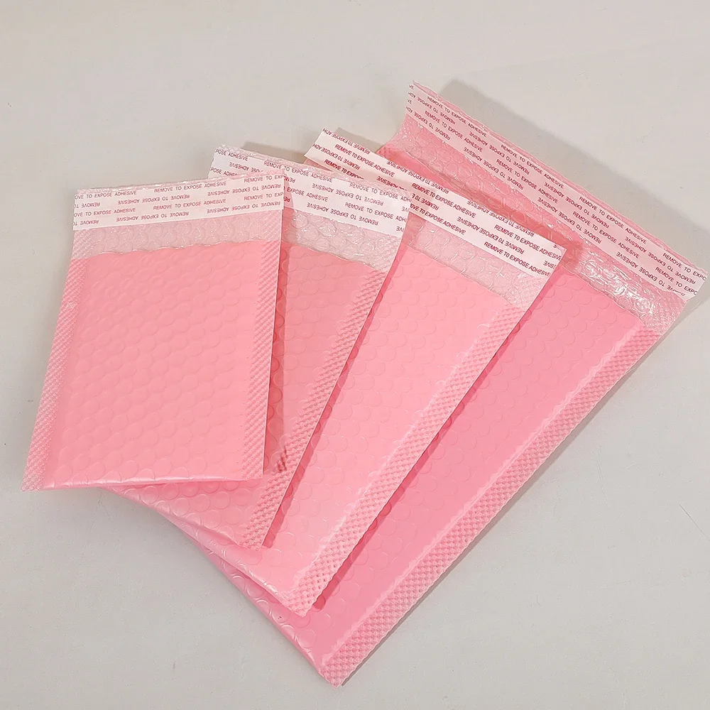 50-10PCS Black/Pink Bubble Envelope Self Seal Padded Bubble Mailers Waterproof Shipping Packages for Jewelry Makeup Supplies