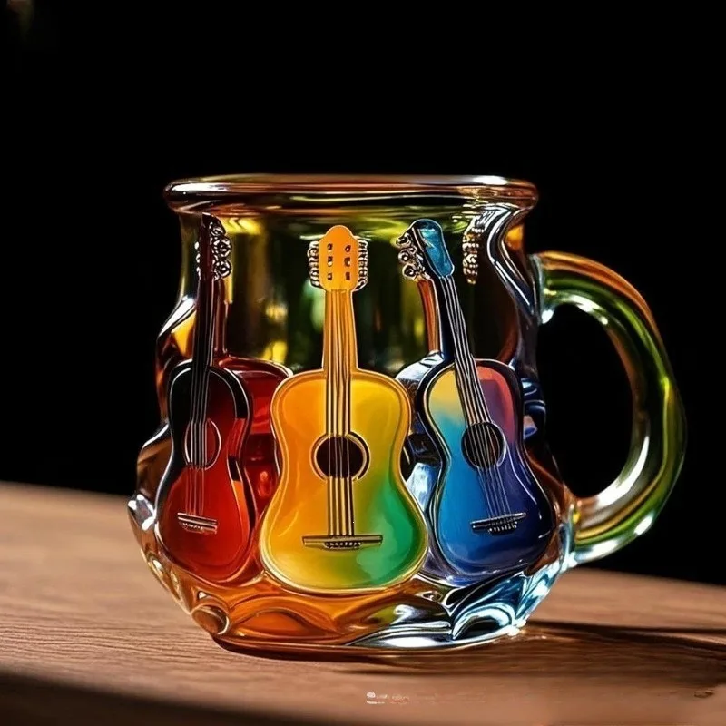 

1PC New Painted Guitar Mug Music Art Cup Coffee Cup Water Cup Creative Crafts Ornament