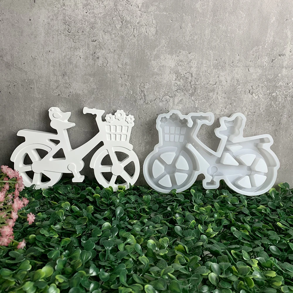 Bicycle Ornaments Silicone Mould DIY Cement Gypsum Clay Pouring Epoxy Mould Home Decoration Ornaments