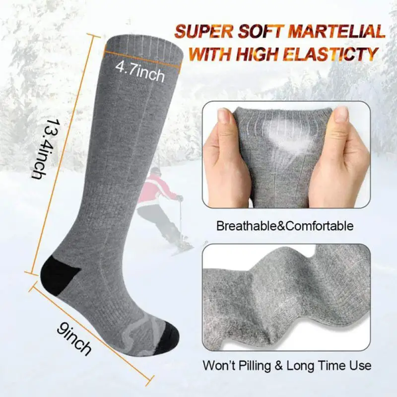 Electric Heated Socks Boot Feet Warmer Usb Rechargeable Heating Foot Warmer Artifact Anti-cold Winter Sport Socks Winter Heating