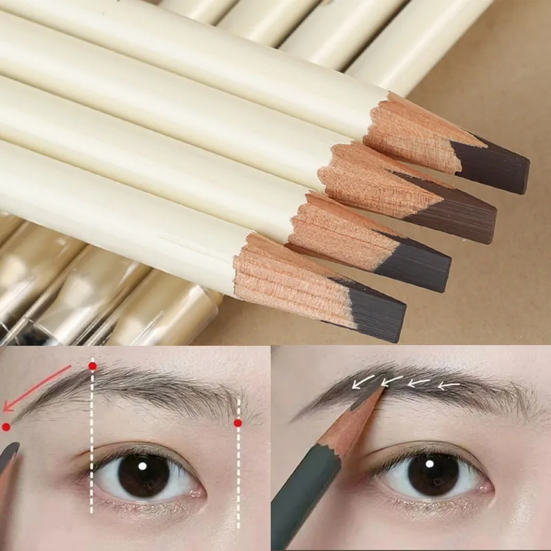 Professional Microblading Eyebrow Pencil Waterproof Natural Matte Not Smudge Eyebrow Tattoo Tint Pen with Brush Makeup Cosmetics